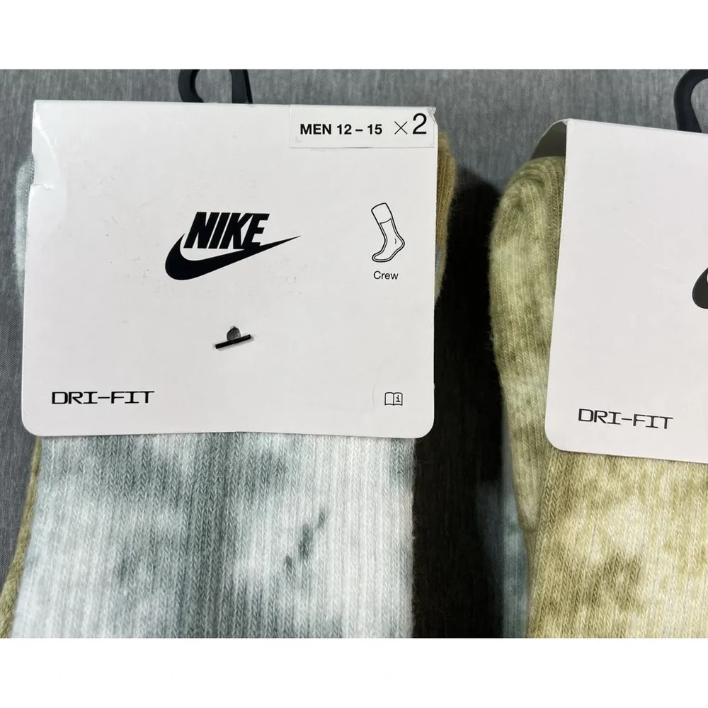 Nike Everyday Plus Cushioned Tie-Dye Crew Socks 4 Pairs Size XL 12-15 DM3407-912
